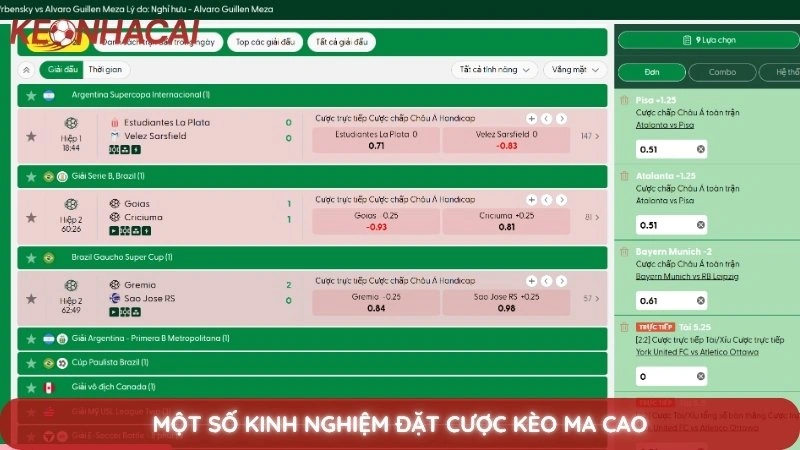 Một số kinh nghiệm đặt cược kèo Ma Cao
